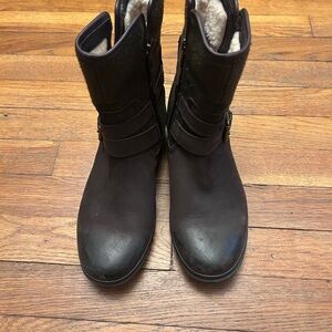 UGG Dark Brown Waterproof Leather Winter Boots Shearling lined- Rugged Boot.